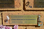 ALEXANDER Joan Veronica 1943-2011