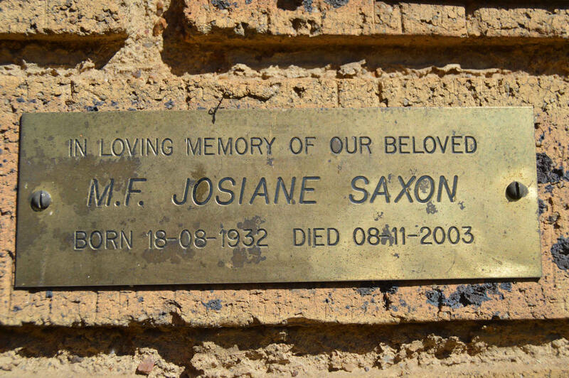 SAXON M.F. Josiane 1932-2003