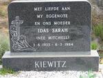 KIEWITZ Idas Sarah nee MITCHELL 1923-1984