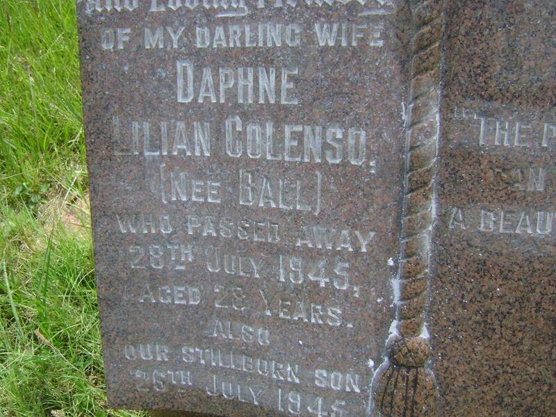 COLENSO Daphne Lilian nee BALL -1945 :: COLENSO -1945