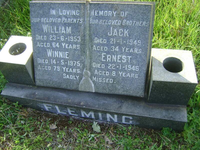 FLEMING William -1953 & Winnie -1975 :: FLEMING Jack -1949 :: FLEMMING Ernest -1946