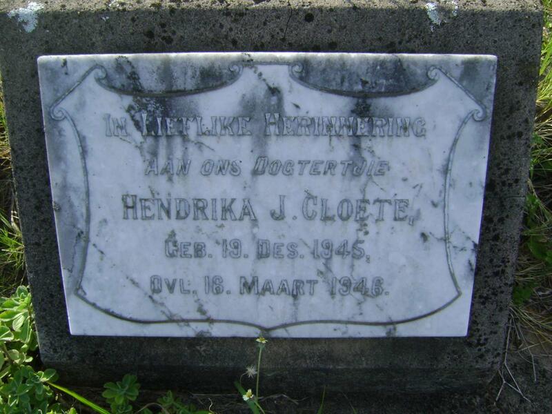 CLOETE Hendrika J. 1945-1946