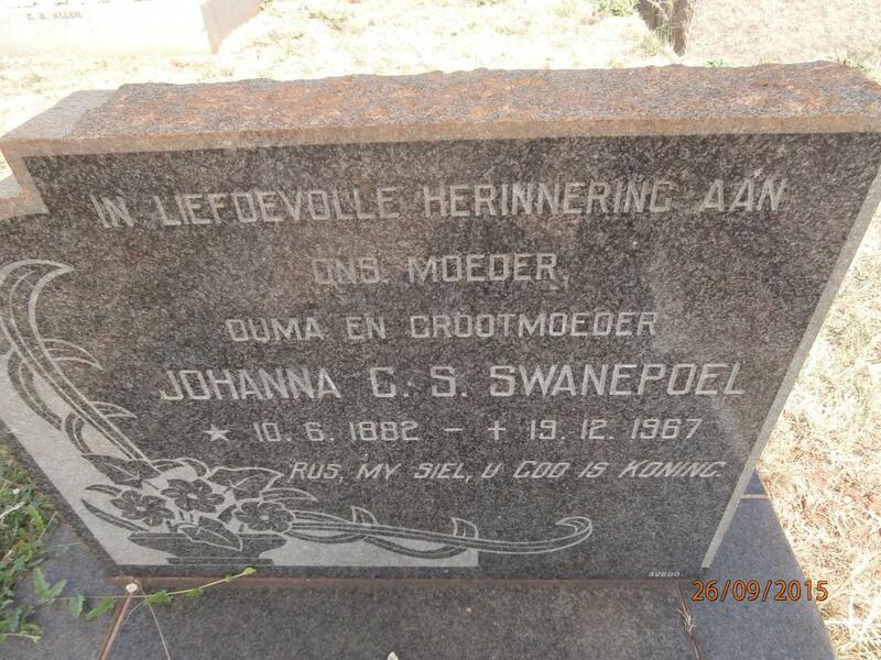 SWANEPOEL Johanna C.S. 1882-1967