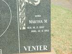 VENTER Martha M. 1882-1965