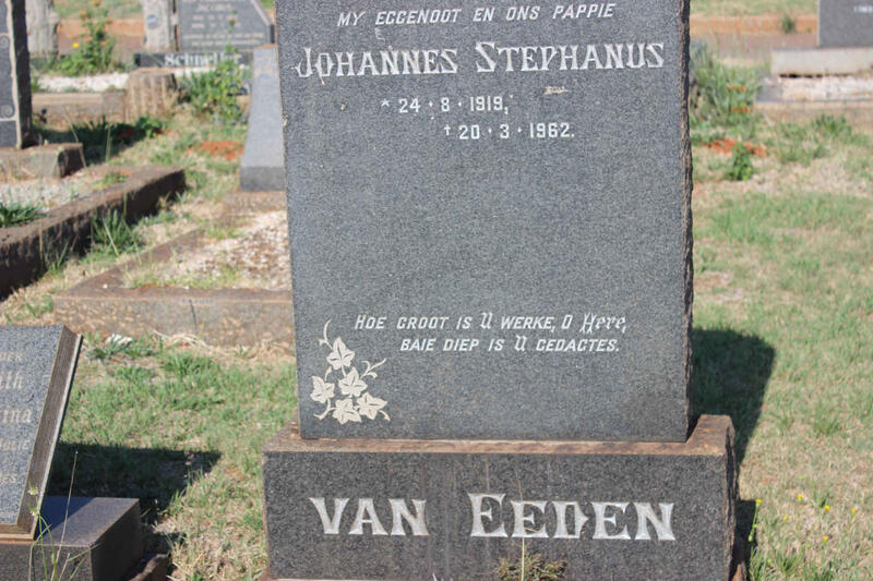 EEDEN Johannes Stephanus, van 1919-1962