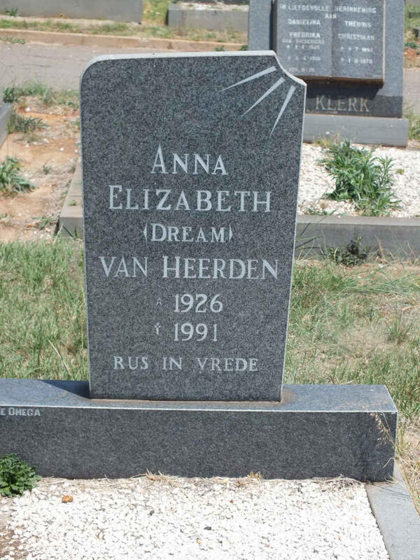 HEERDEN Anna Elizabeth, van 1926-1991