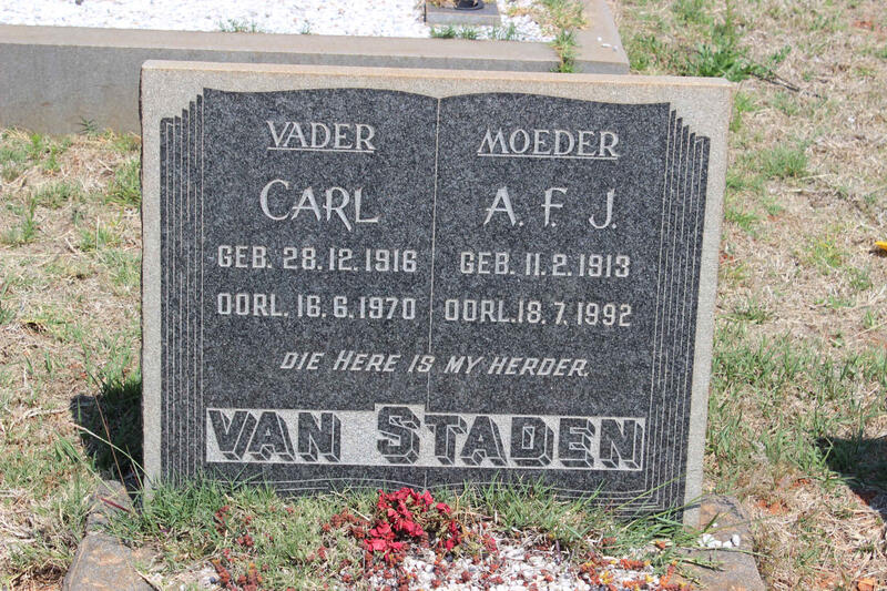 STADEN Carl, van 1916-1970 & A.F.J. 1913-1992