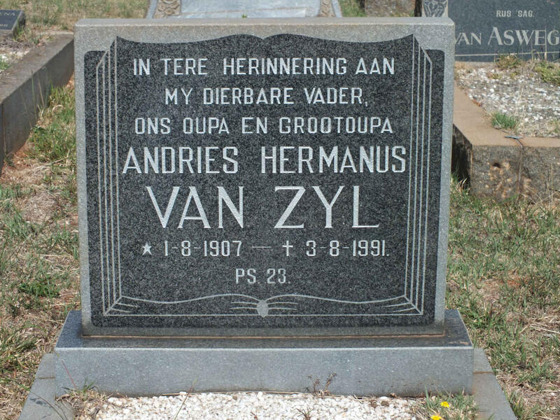 ZYL Andries Hermanus, van 1907-1991