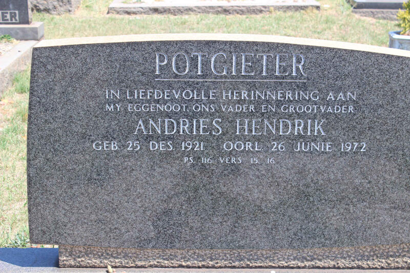 POTGIETER Andries Hendrik 1921-1972