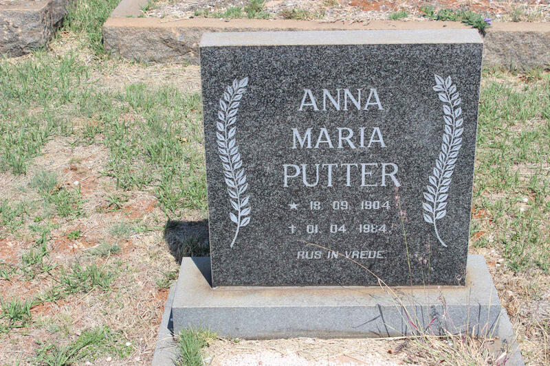 PUTTER Anna Maria 1904-1984
