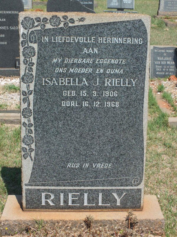 RIELLY Isabella J. 1906-1968