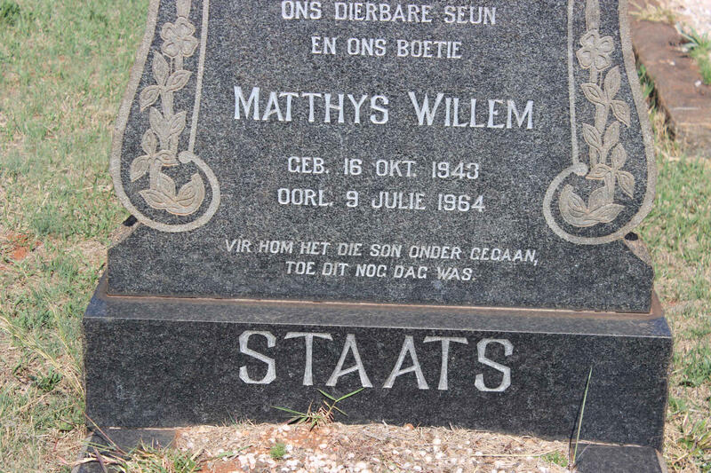 STAATS Matthys Willem 1943-1964