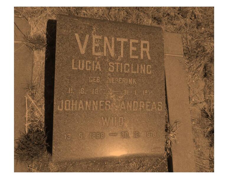 VENTER Johannes Andreas Wiid 1898-1978 & Lucia Stigling DIEPERINK 1901-1975