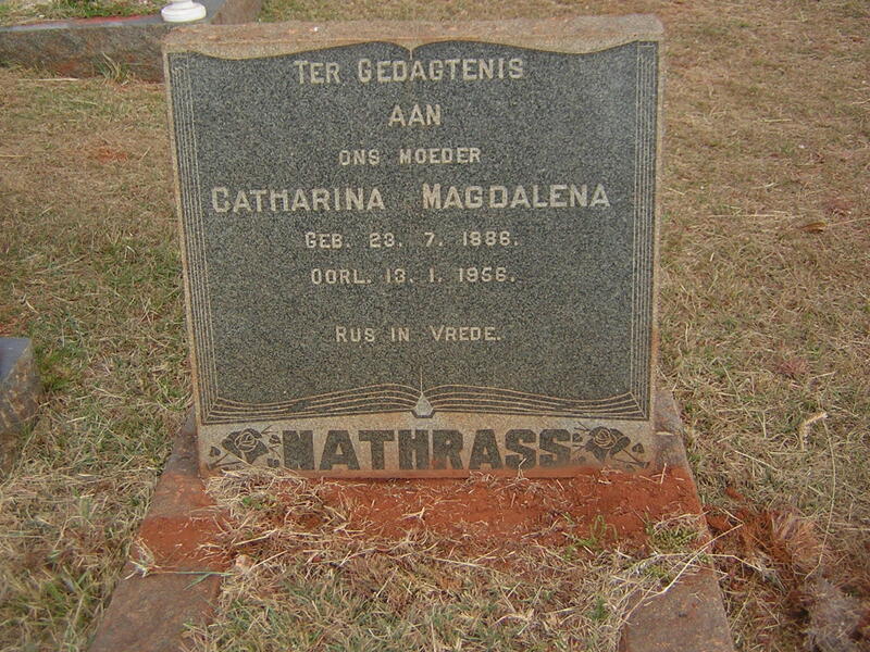 NATHRASS Catharina Magdalena 1886-1956