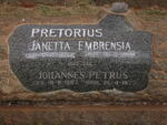 PRETORIUS Johannes Petrus 1897-1977 & Janetta Embrensia 1904-1955