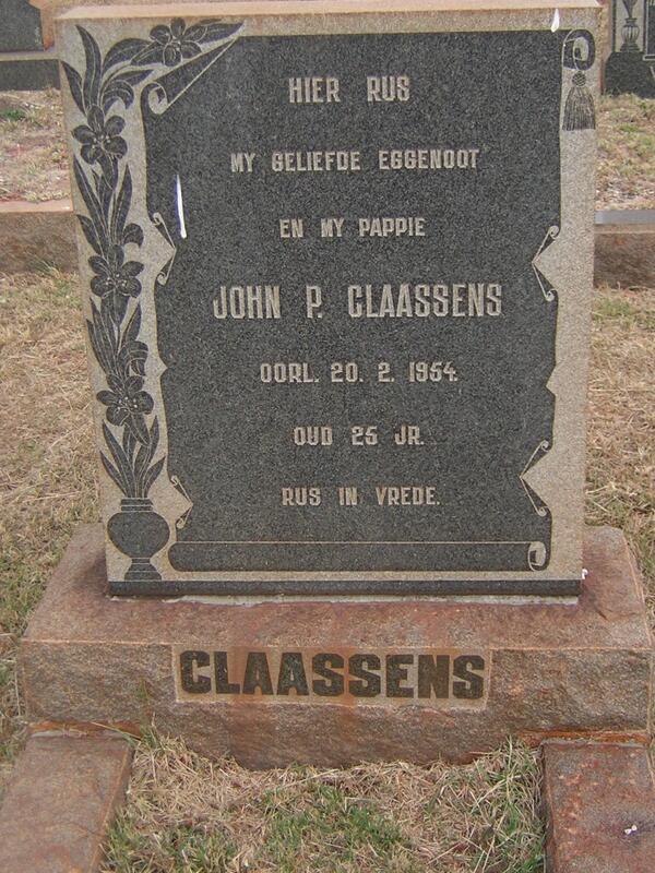 CLAASSENS John P. -1954