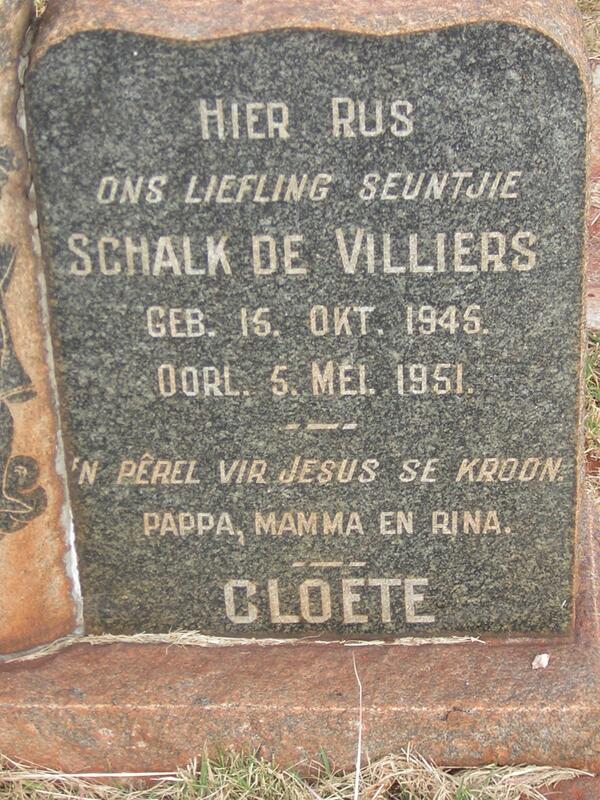 CLOETE Schalk de Villiers 1945-1951
