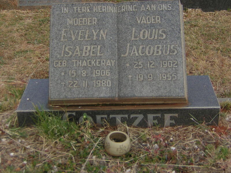 COETZEE Louis Jacobus 1902-1955 & Evelyn Isabel THACKERAY 1906-1980