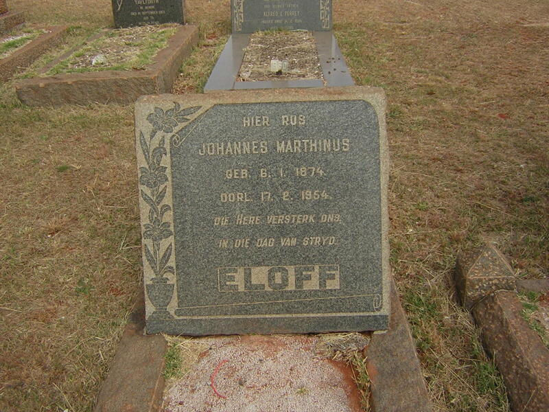 ELOFF Johannes Marthinus 1874-1954