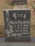 FICK Maria Elizabeth 1894-1976