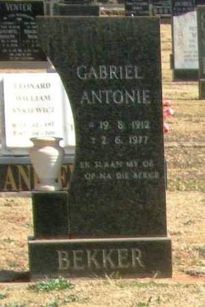 BEKKER Gabriel Antonie 1912-19??