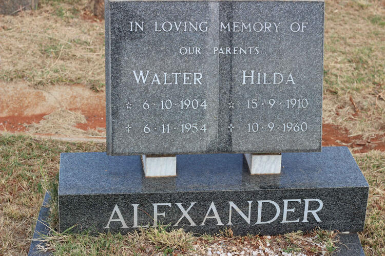 ALEXANDER Walter 1904-1954 & Hilda 1910-1960