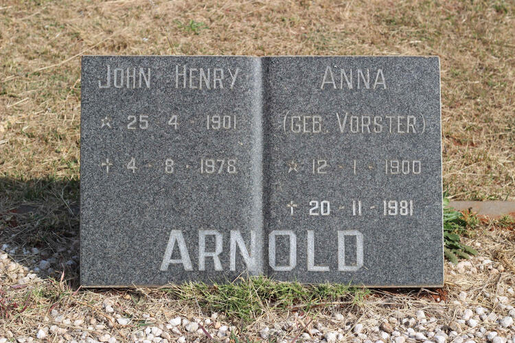 ARNOLD John Henry 1901-1978 & Anna VORSTER 1900-1981