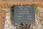 BARKER Valerie 1924-1989