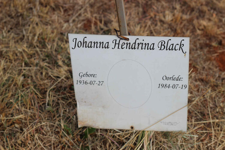 BLACK Johanna Hendrina 1936-1984