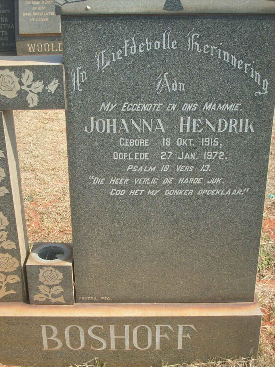 BOSHOFF Johanna Hendrik 1915-1972
