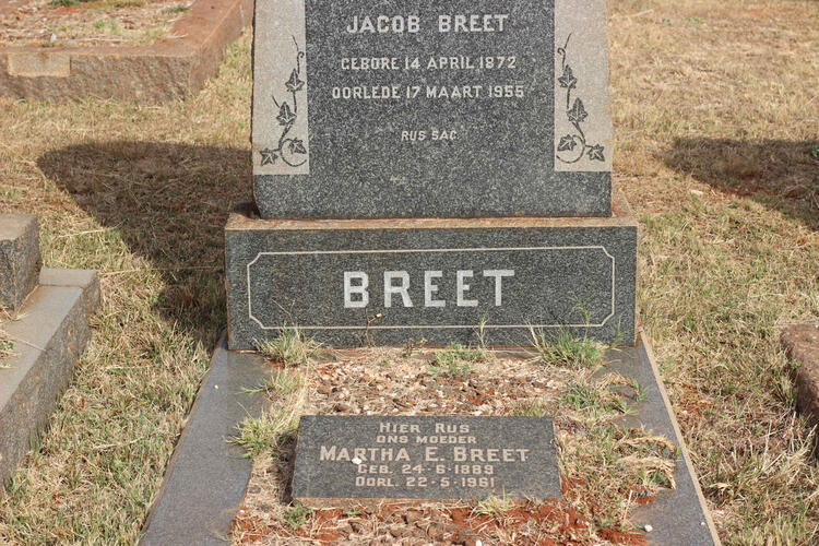 BREET Jacob 1872-1955 & Martha E. 1889-1961