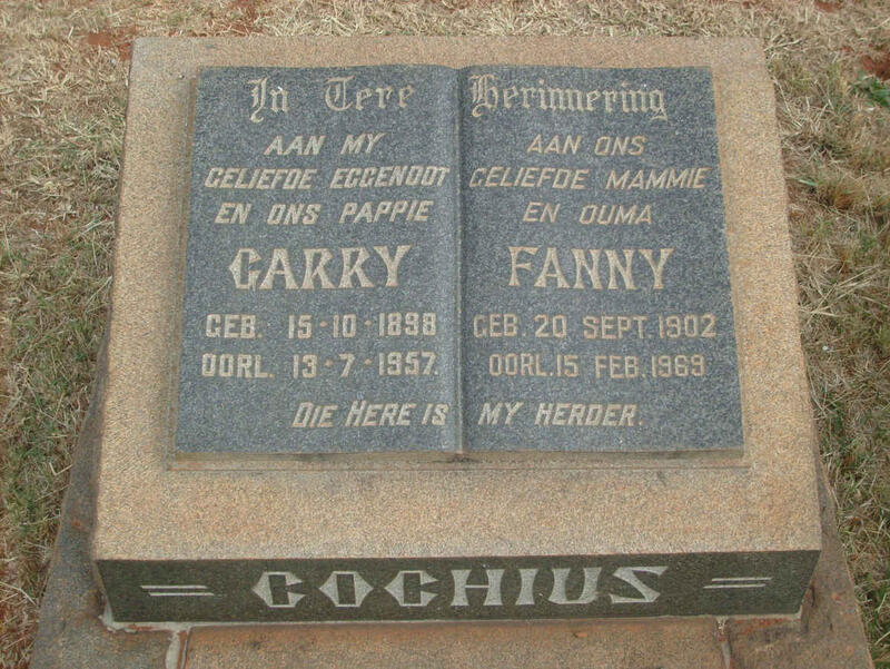 COCHIUS Garry 1898-1957 & Fanny 1902-1969