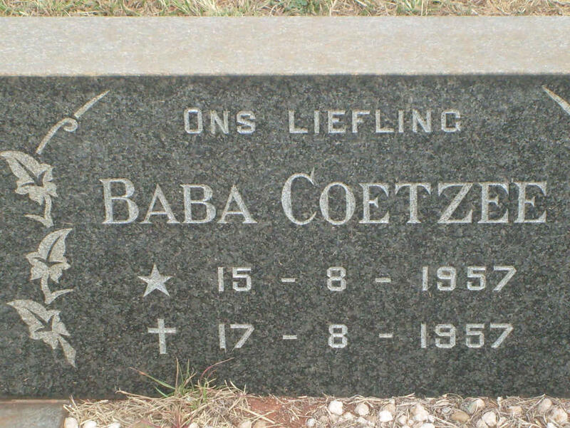 COETZEE Baba 1957-1957