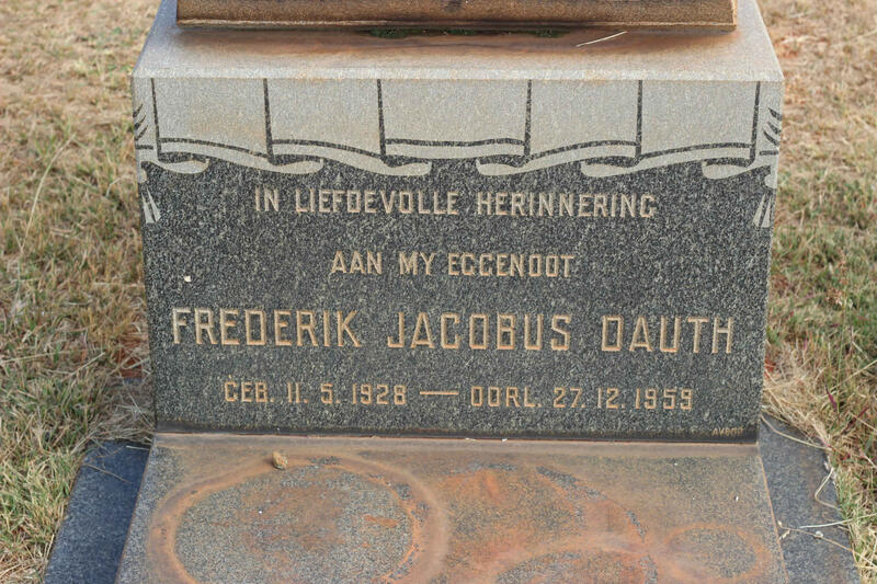 DAUTH Frederik Jacobus 1928-1959