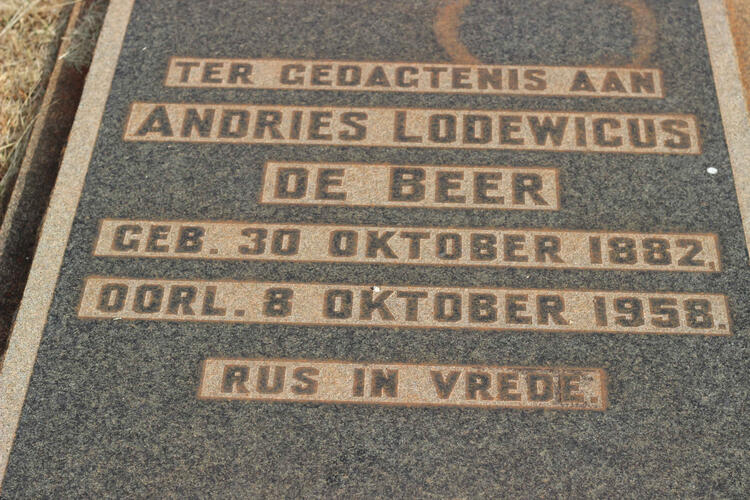 BEER Andries Lodewicus, de 1882-1958