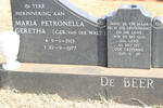 BEER Maria Petronella Geretha, de nee VAN DER WALT 1913-1977