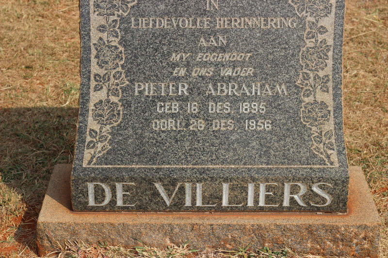 VILLIERS Pieter Abraham, de 1895-1956