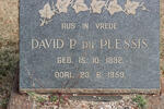 PLESSIS David P., du 1892-1959