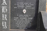 FAHRY Sharbel 1867-1970 & Sadie Sharbel 1885-1977