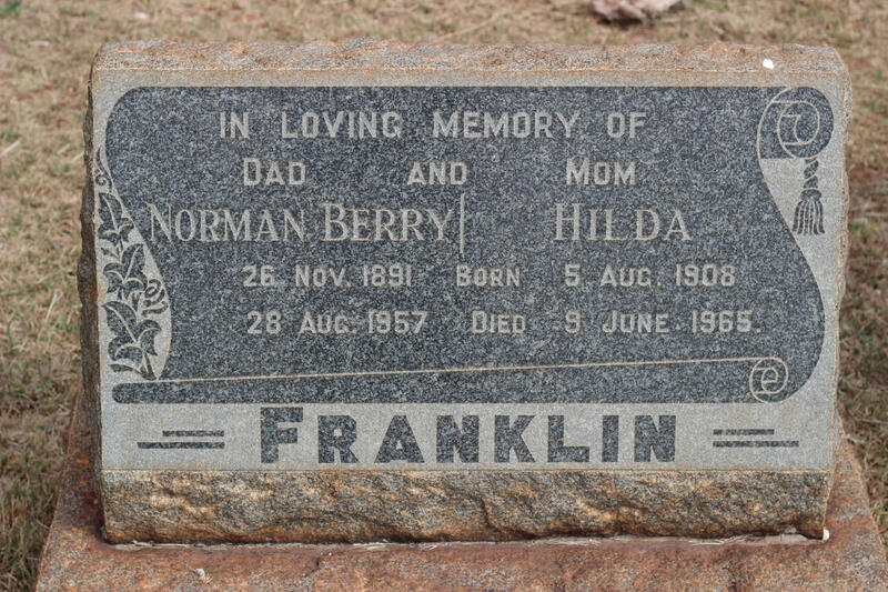 FRANKLIN Norman Berry 1891-1957 & Hilda 1908-1965