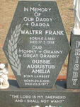 FRISBY Walter Frank 1881-1958 & Gussie Augustus Amelia LAMBERT 1891-1977