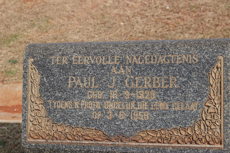 GERBER Paul J. 1929-1958