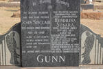 GUNN John Sinclair -1960 & Hendrina Susara -1971