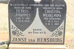 RENSBURG Petrus Johannes, Janse van 1910-1978 & Christina Wilhelmina ROODMAN 1920-2010