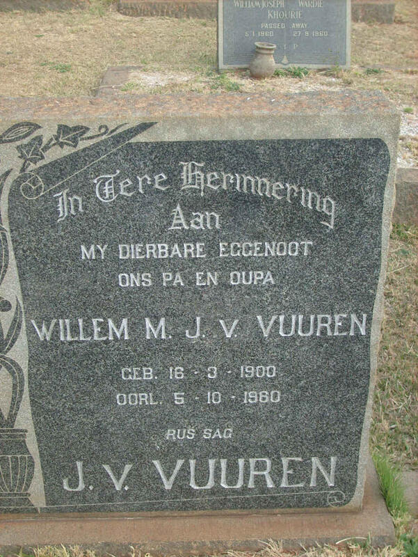 VUUREN Willem M., J. v. 1900-1960
