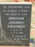KOEKEMOER Abraham Jeremiah 1911-1980