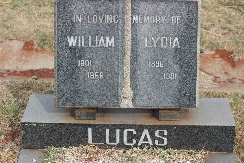 LUCAS William 1901-1956 & Lydia 1896-1981