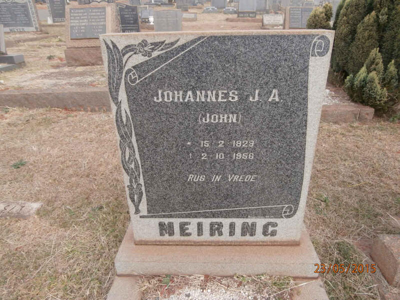 MEIRING Johannes J.A. 1929-1958