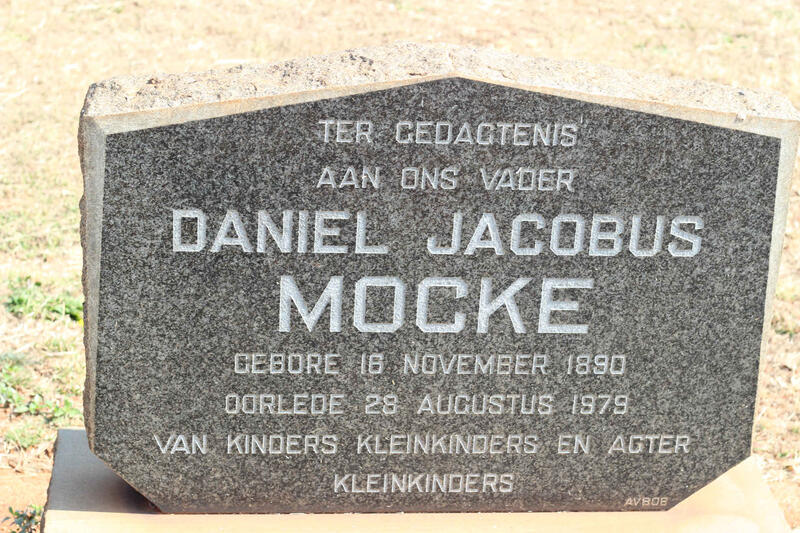 MOCKE Daniel Jacobus 1890-1979
