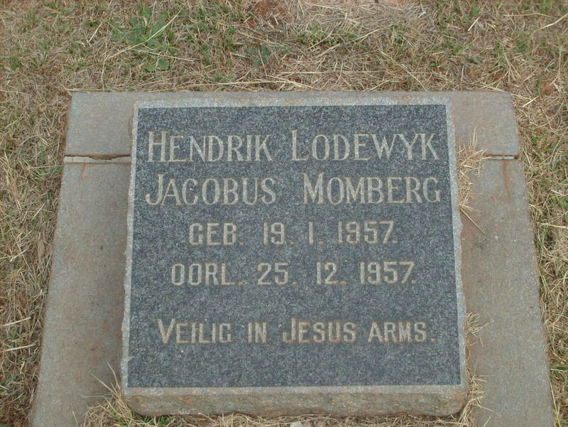 MOMBERG Hendrik Lodewyk Jacobus 1957-1957